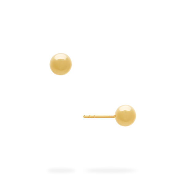 6 mm Yellow Gold Stud Earrings